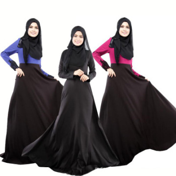 soft quality polyesterdubai women dress black long sleeve lace abaya islamic clothing